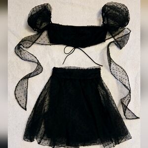 Lucy in the sky black skirt top set